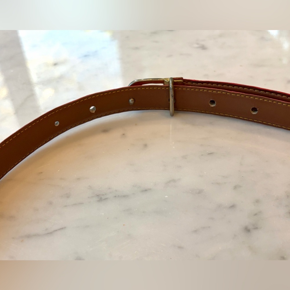 Vintage real Snakeskin belt, slim, gold hinges and buckle, red, M, 27-32, GUC - Picture 9 of 13